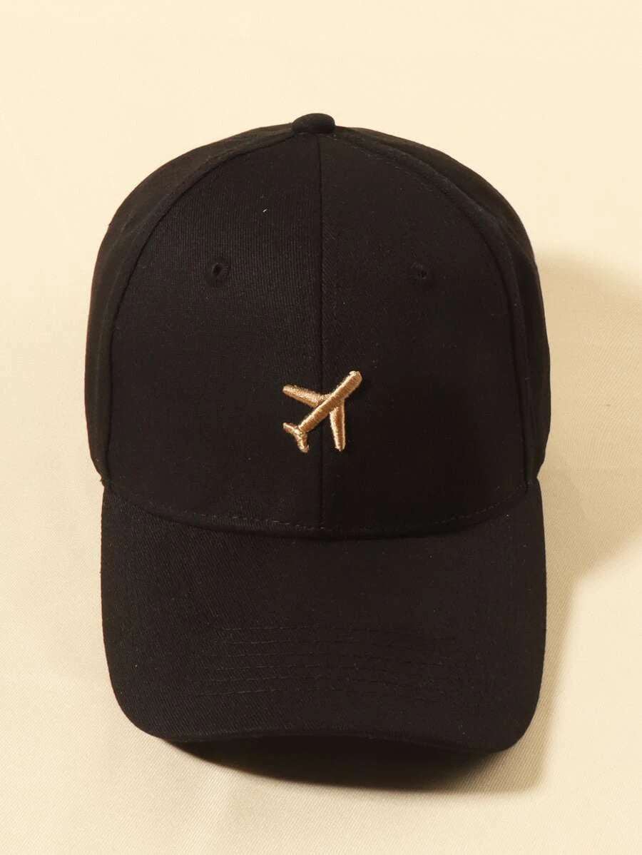 Airplane Embroidery Baseball Cap.