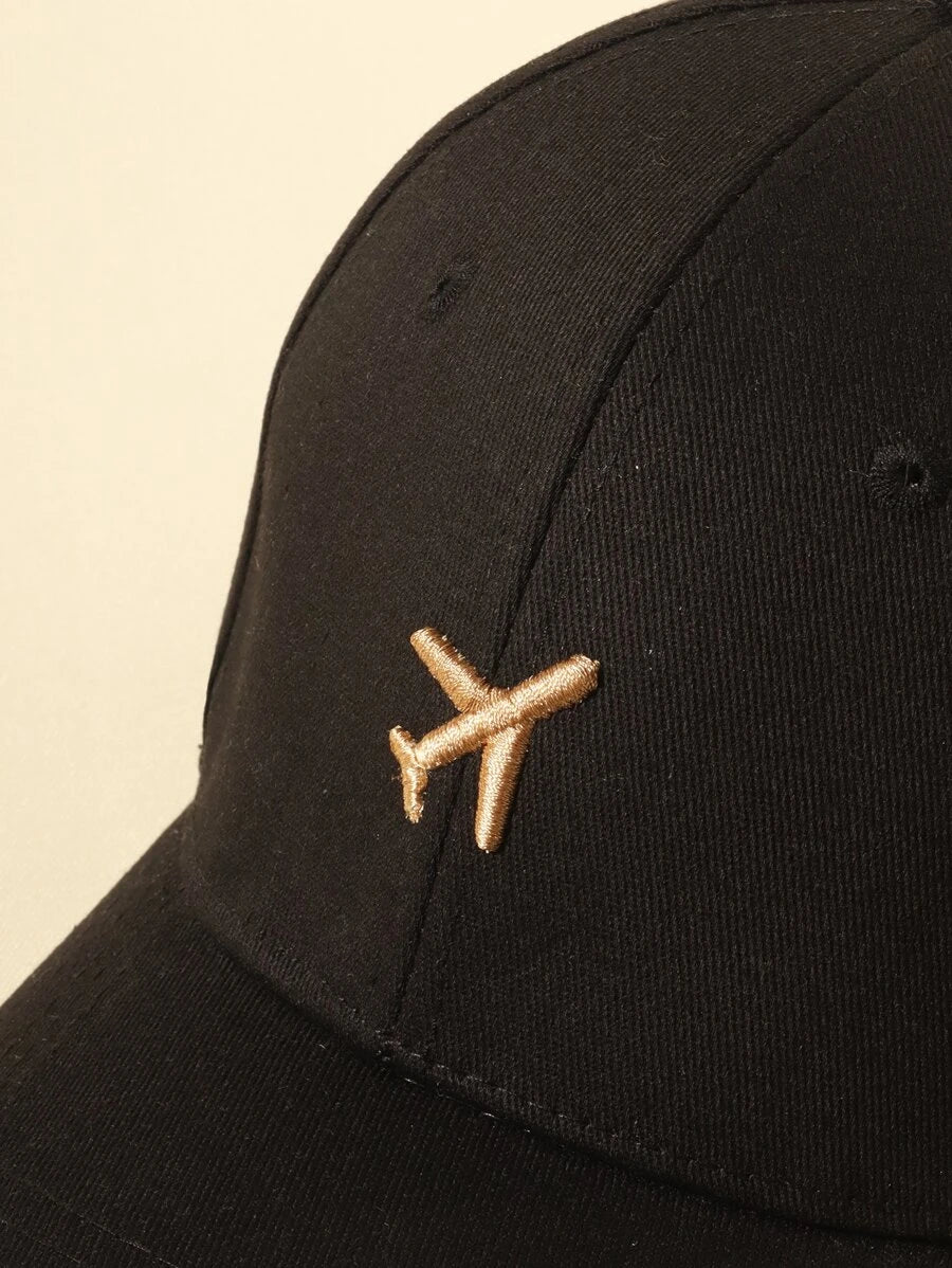 Airplane Embroidery Baseball Cap.