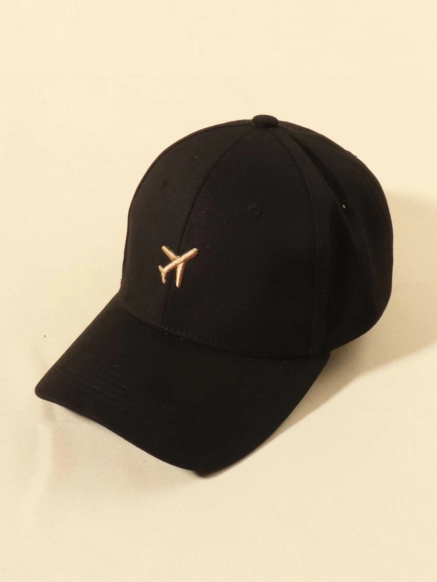 Airplane Embroidery Baseball Cap.